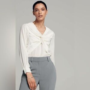 The Fold 100% silk Ayrshire white blouse size 6